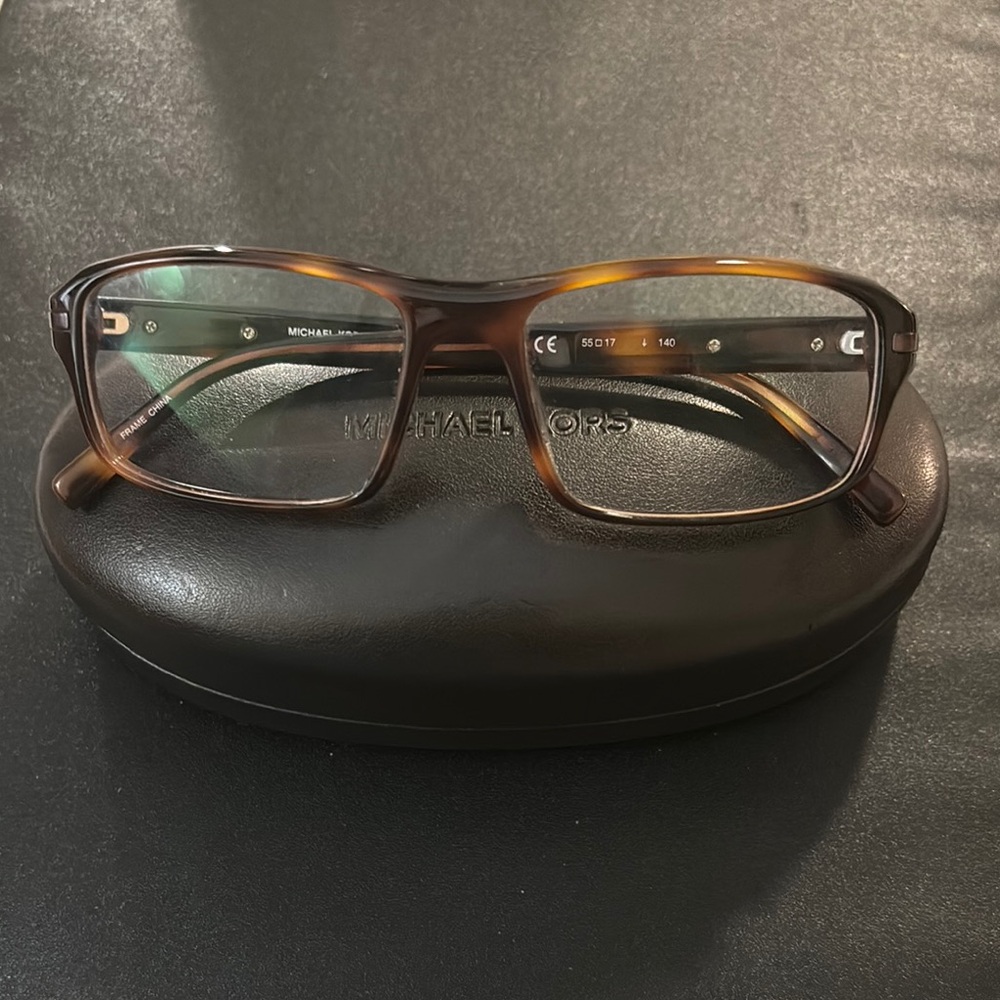 Michael Kors tortoise shell eyeglasses with case